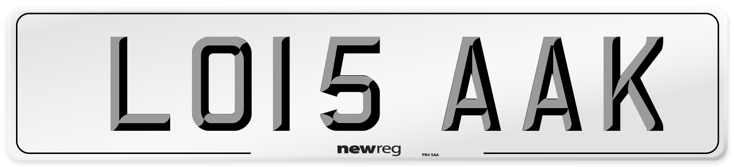 LO15 AAK Number Plate from New Reg